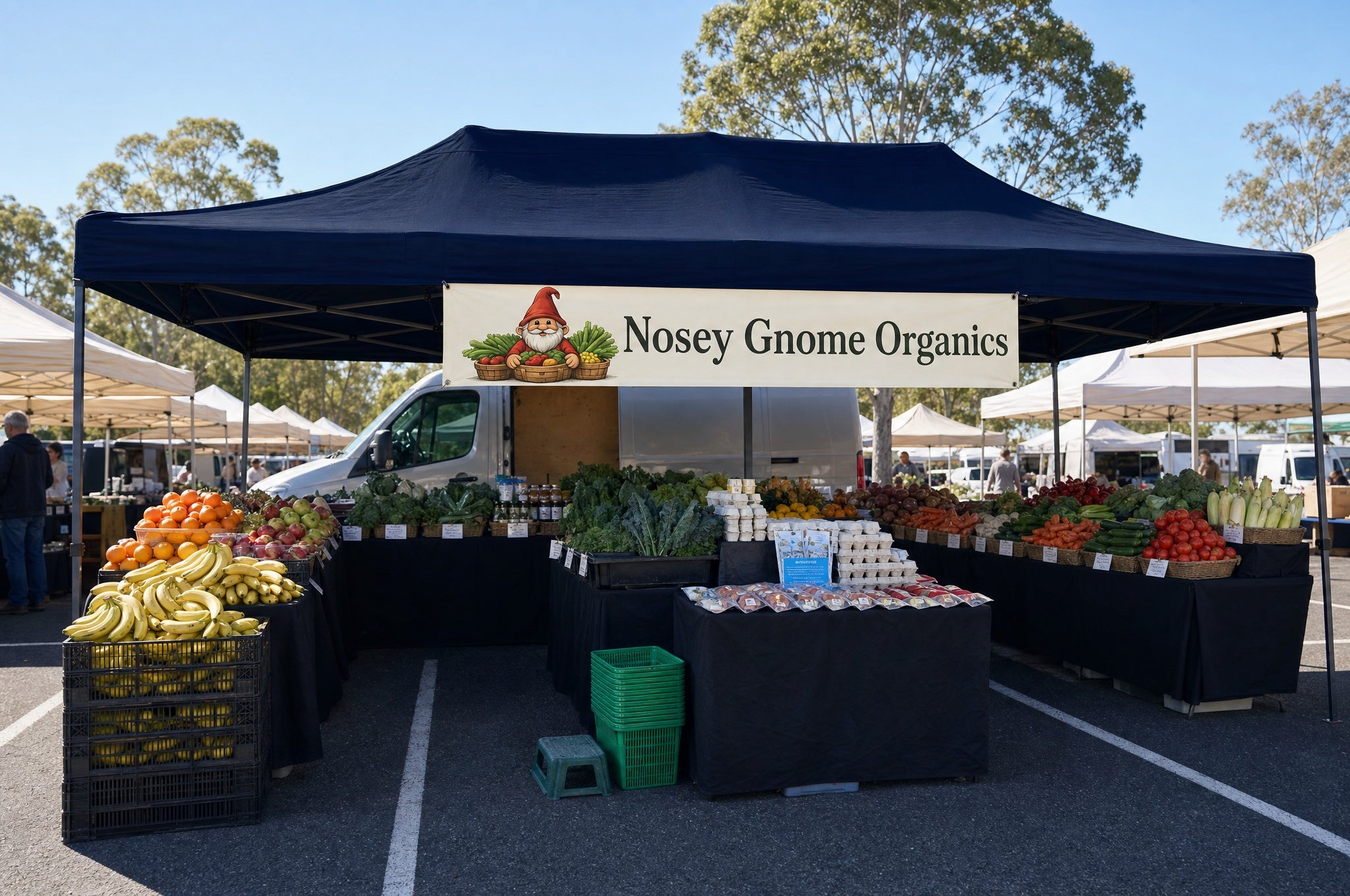 Sunday open-air stall at the Robina farmers market