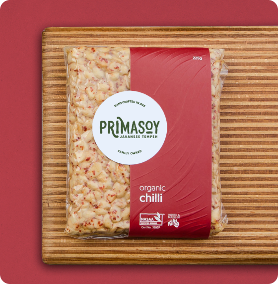 Tempeh - Batch 2026-05-21. Chilli variant. Source: ~/Downloads/Product Images/Soy Product