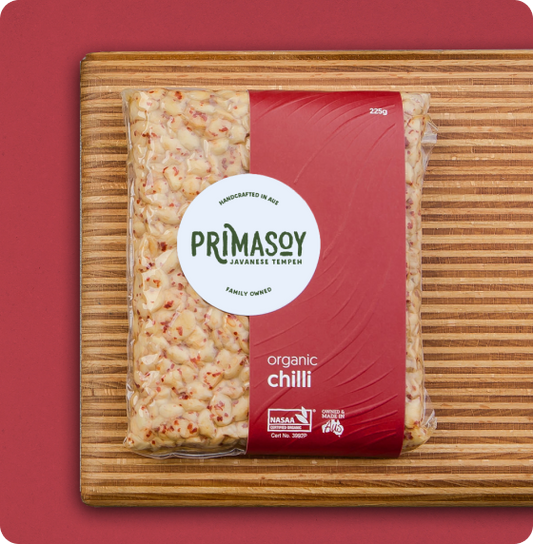 Tempeh - Batch 2026-05-21. Chilli variant. Source: ~/Downloads/Product Images/Soy Product
